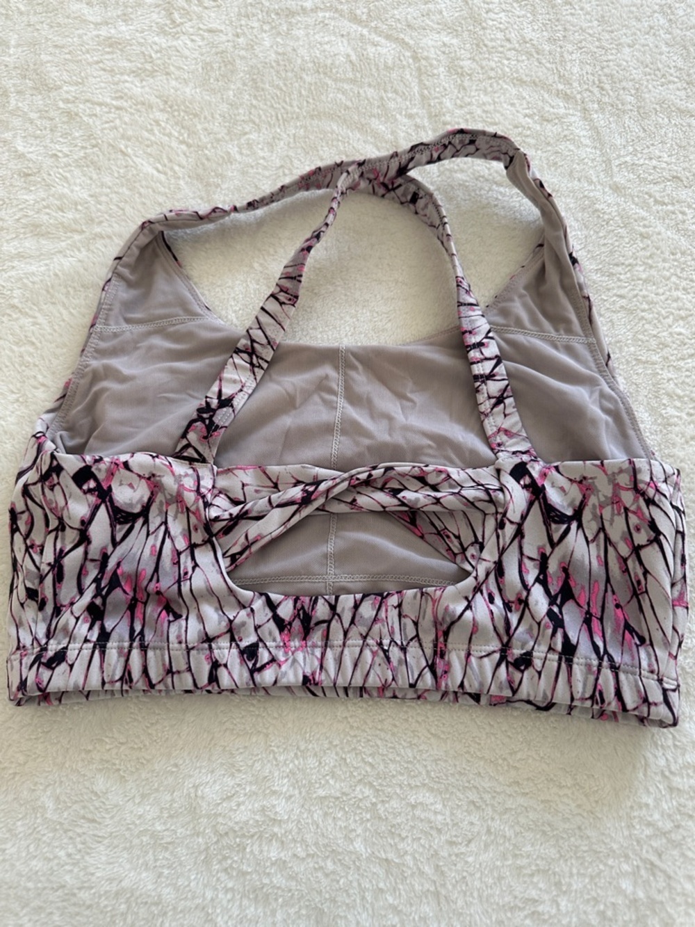 Joy Lab Abstract Pink & Black Athletic Sports Bra - Picture 2 of 5